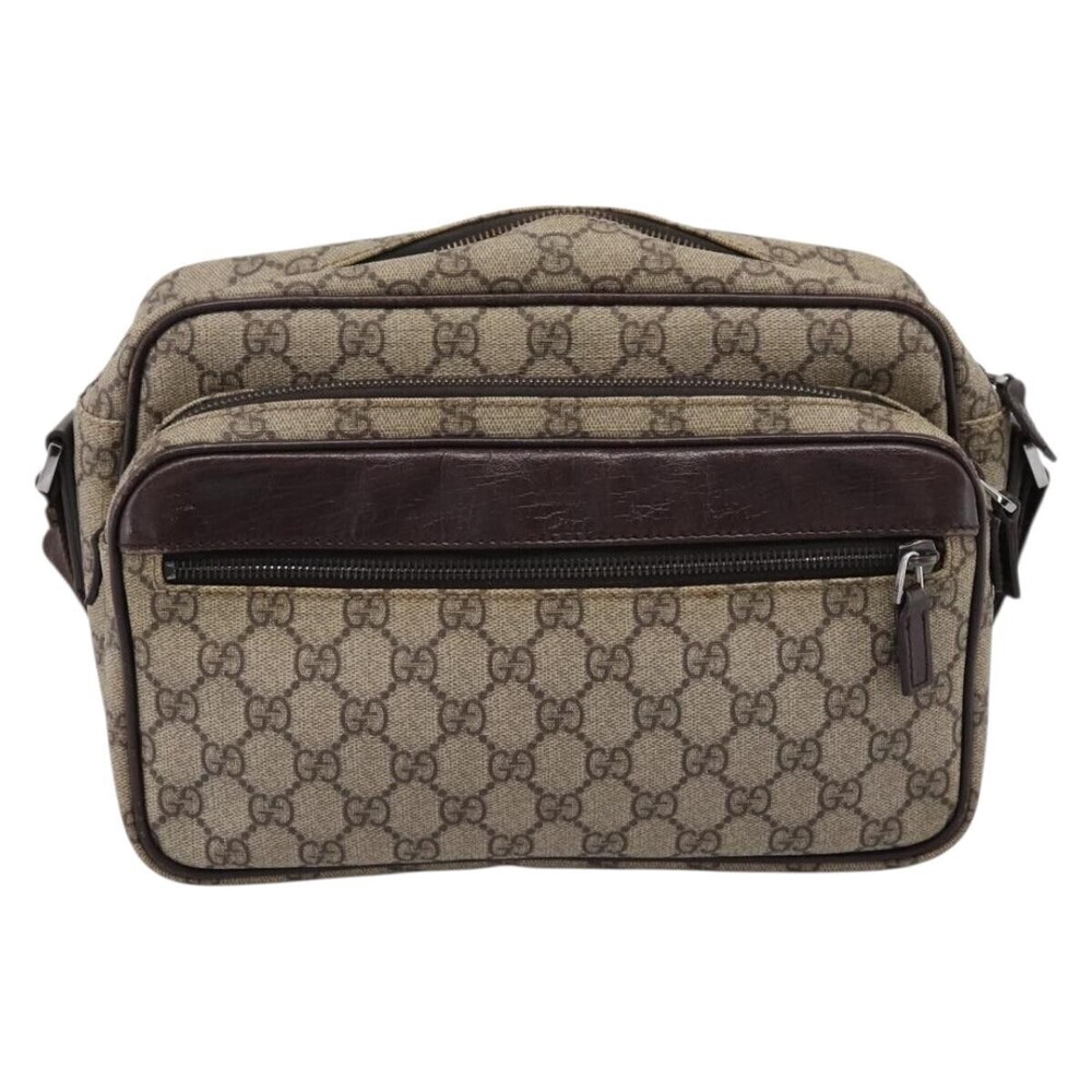 Gucci Front Zip Pocket Messenger GG Coated Canvas medium